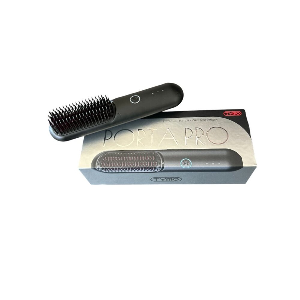 Tymo Porta Pro Cordless Hair Straightener Brush - Mini Ionic Hot Comb - Black